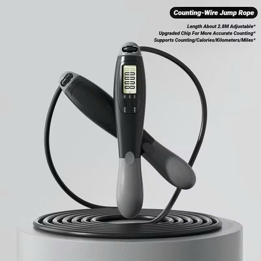 Smart Digital Jump Rope with Counter – Adjustable Steel Cable Skipping Rope for Fitness Cardio & Home Workout